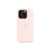 Луксозен силиконов гръб оригинален MT1F3ZM/A OFFICIAL Apple Silicone Case With MagSafe за Apple iPhone 15 Pro 6.1 розов/Light Pink